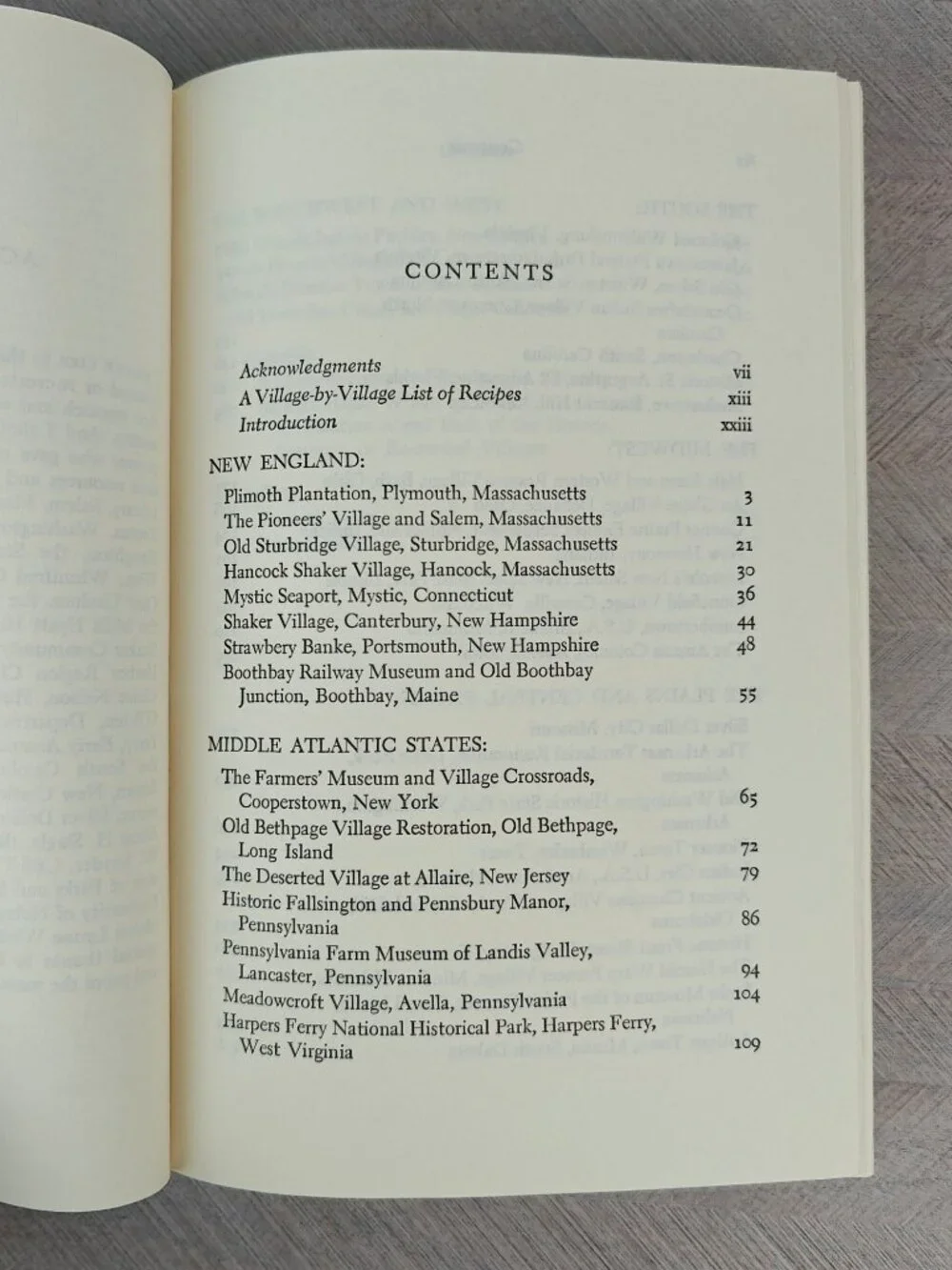 Recipes From America's Restored Villages Jean Anderson 1975 Hardcover Cookbook